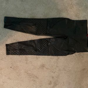 Spanx quilted leather leggings